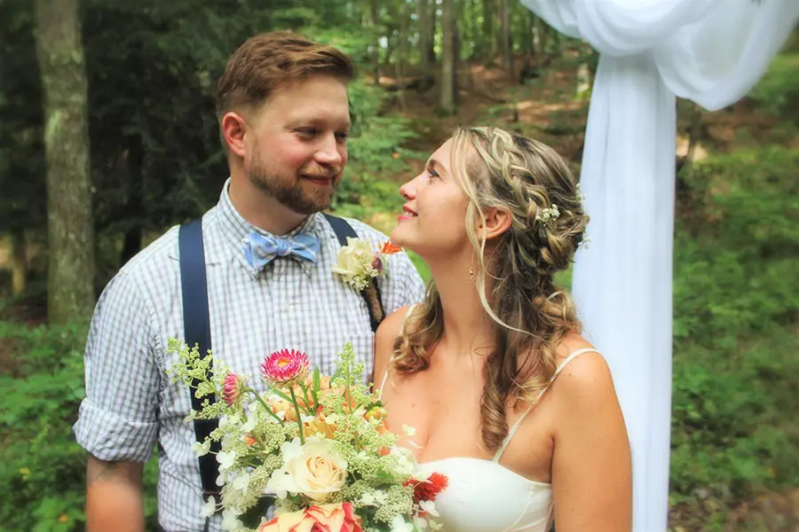 Blue Ridge Parkway Elopement bride and groom