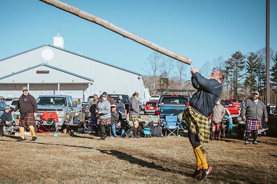 Caber Toss and other athletics at Asheville Celtic Festival 2023